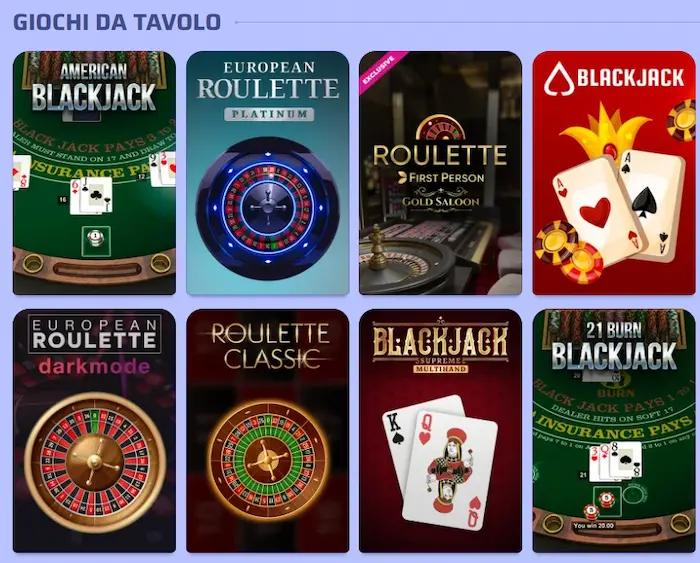 Spinrollz Casino Italia tavolo